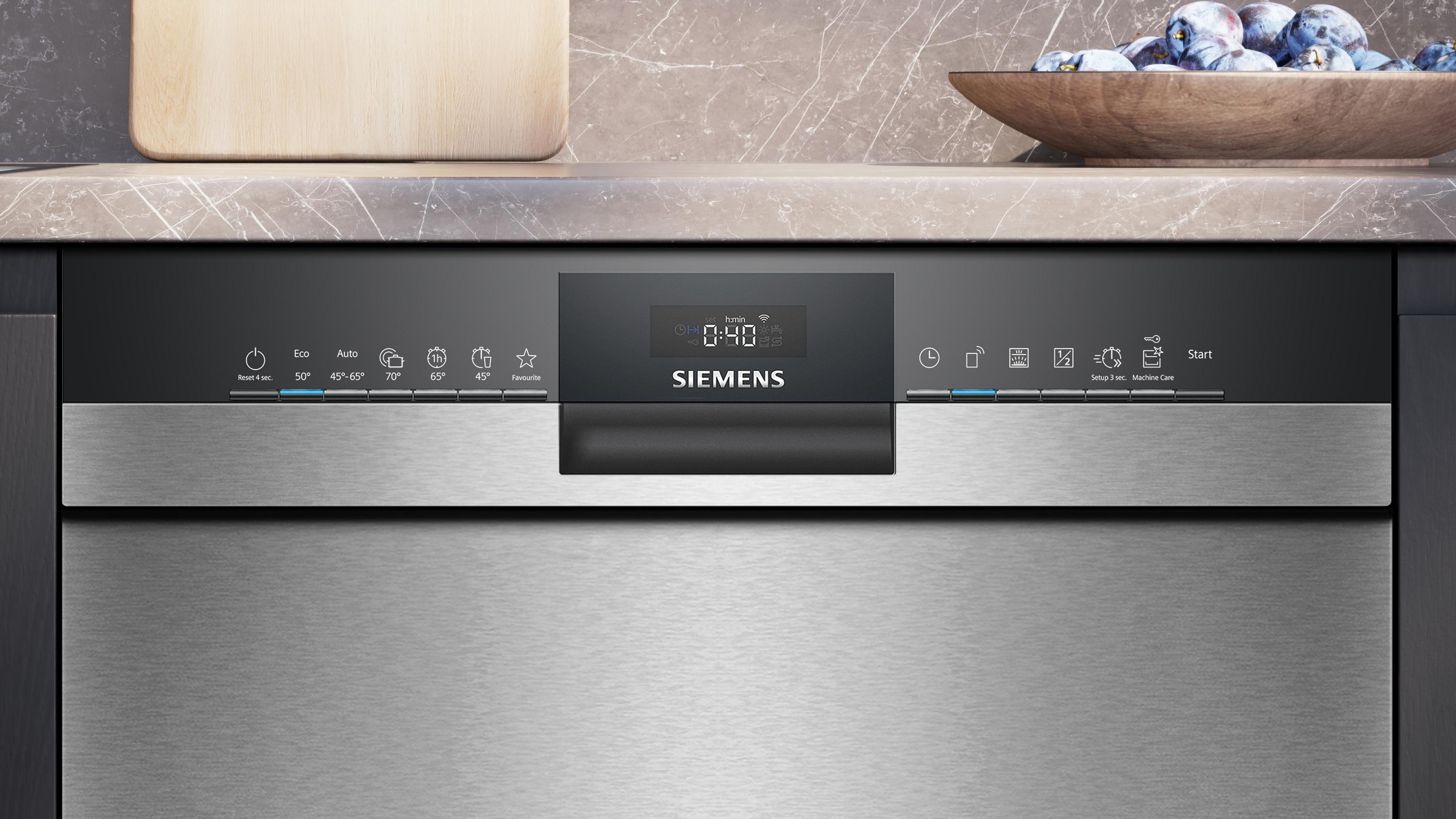 Siemens SN43ES04TE iQ300, Unterbau-Geschirrspüler, 60 cm, Gebürsteter Stahl