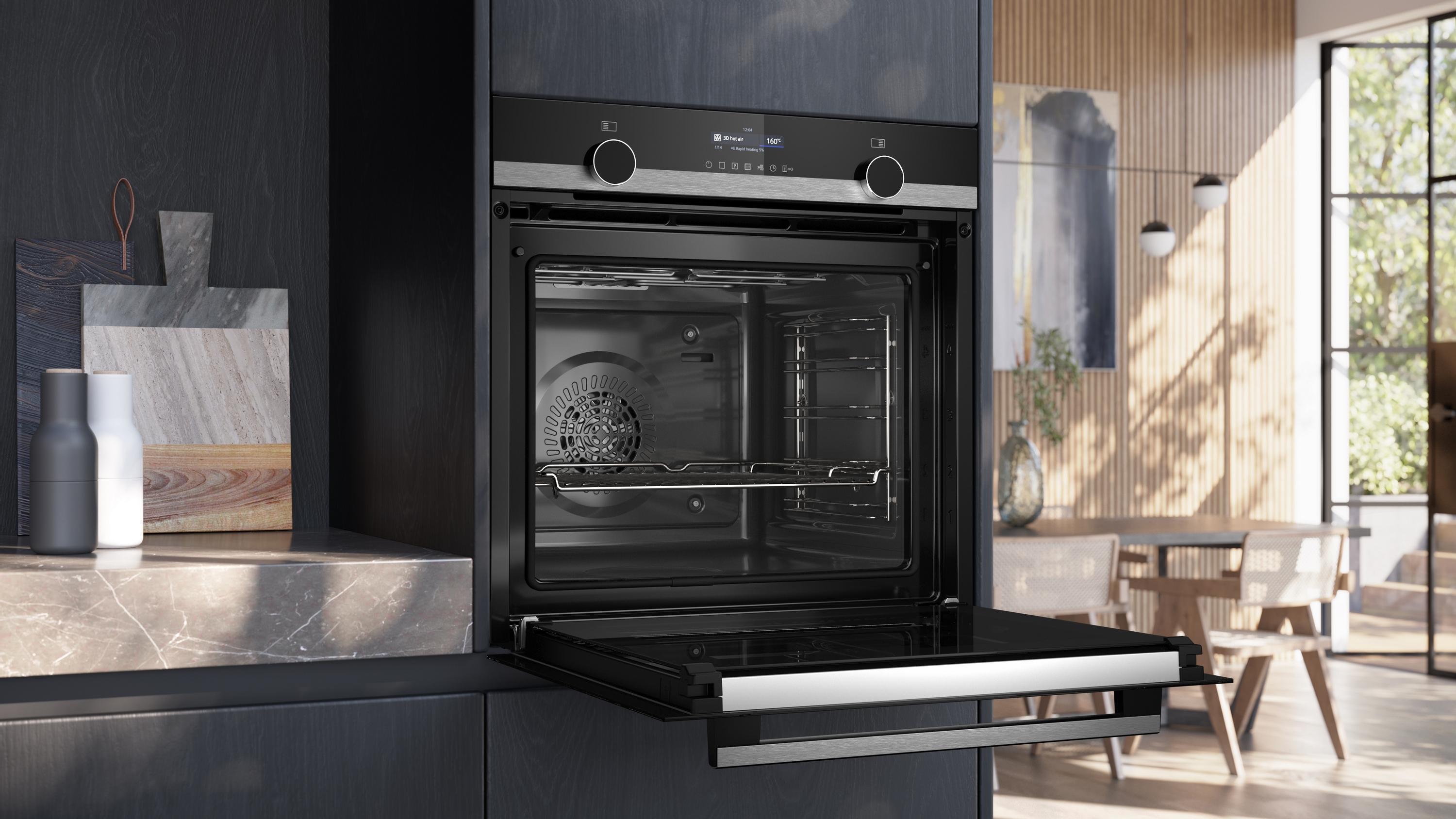 Siemens HB579GBR3 iQ500 A+ Einbau-Backofen, 60 cm breit, 71L, ActiveClean, cookControl40, Air Fry, TFT-Display, edelstahl