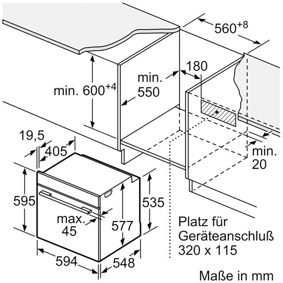 Bosch HSG7361B1 Serie 8 Einbau-Dampfbackofen, 60cm breit, 71 Liter, Air Fry, Dampf-Funktion Plus, Heißluft sanft, schwarz, A