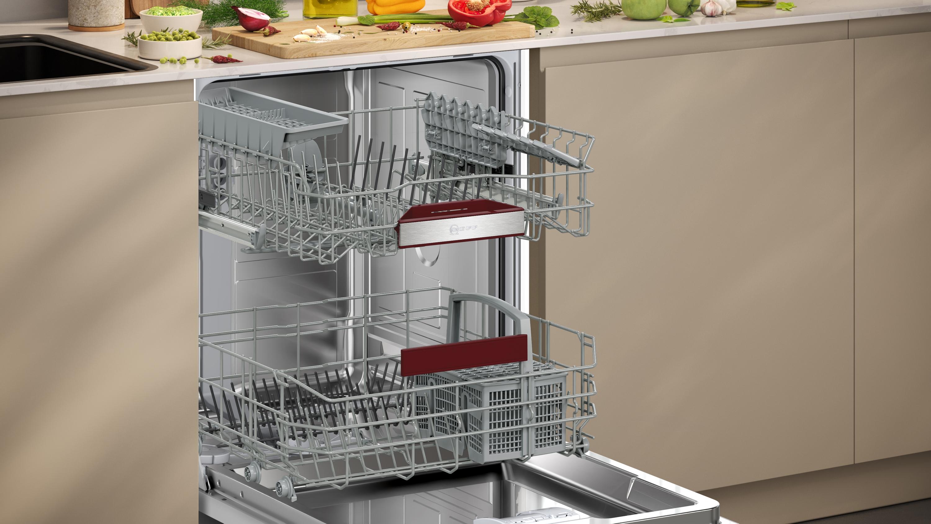Neff S145EAS16E N 50, Geschirrspüler integrierbar, 60 cm, Gebürsteter Stahl