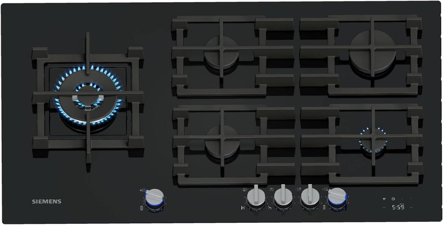Siemens ER9A6SH40 iQ700 Gaskochfeld, 90 cm, stepFlame Technologie, cookConnect, Digitales Display, Home Connect
