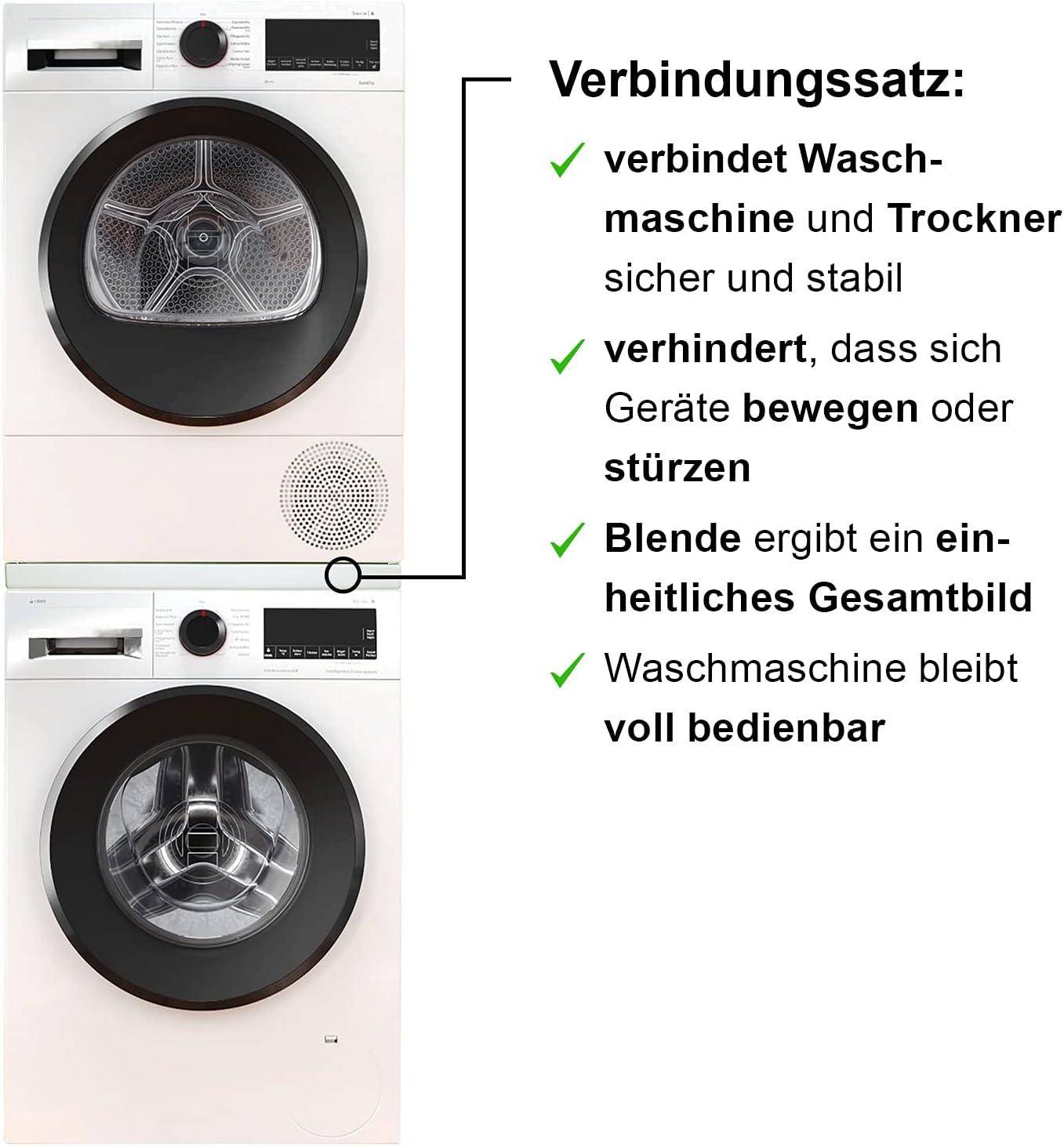 Bosch Verbindungssatz WTZ20410, Ohne Auszug, Zum sicheren Übereinanderstellen von Trockner und Waschmaschine 