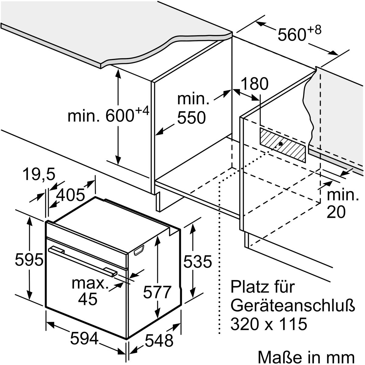 Bosch HBG7741B1 Serie 8 Einbau-Backofen, 71l, Air Fry, Pyrolyse, Home Connect, digitaler Bedienring, schwarz, A+