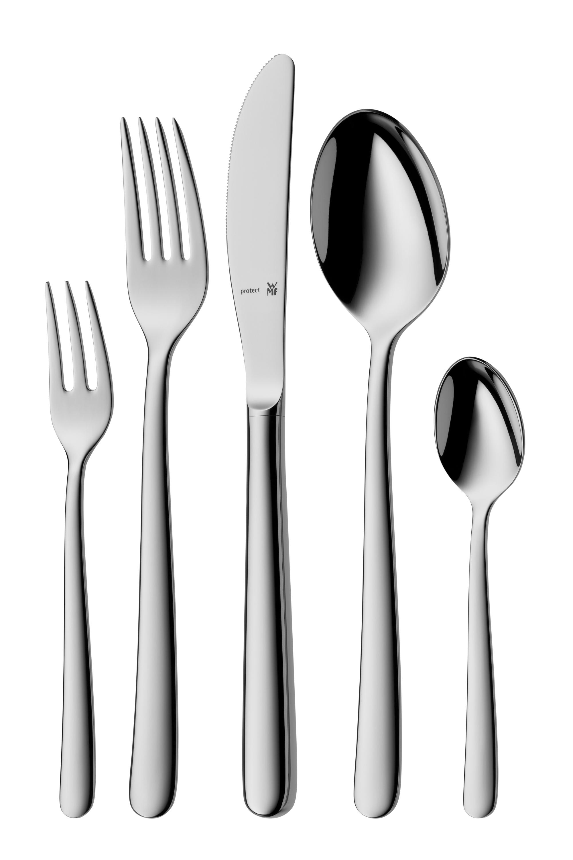 WMF Kult Plus Edelstahl Besteck Set 6 Personen, Essbesteck Set 30 teilig, Cromargan protect