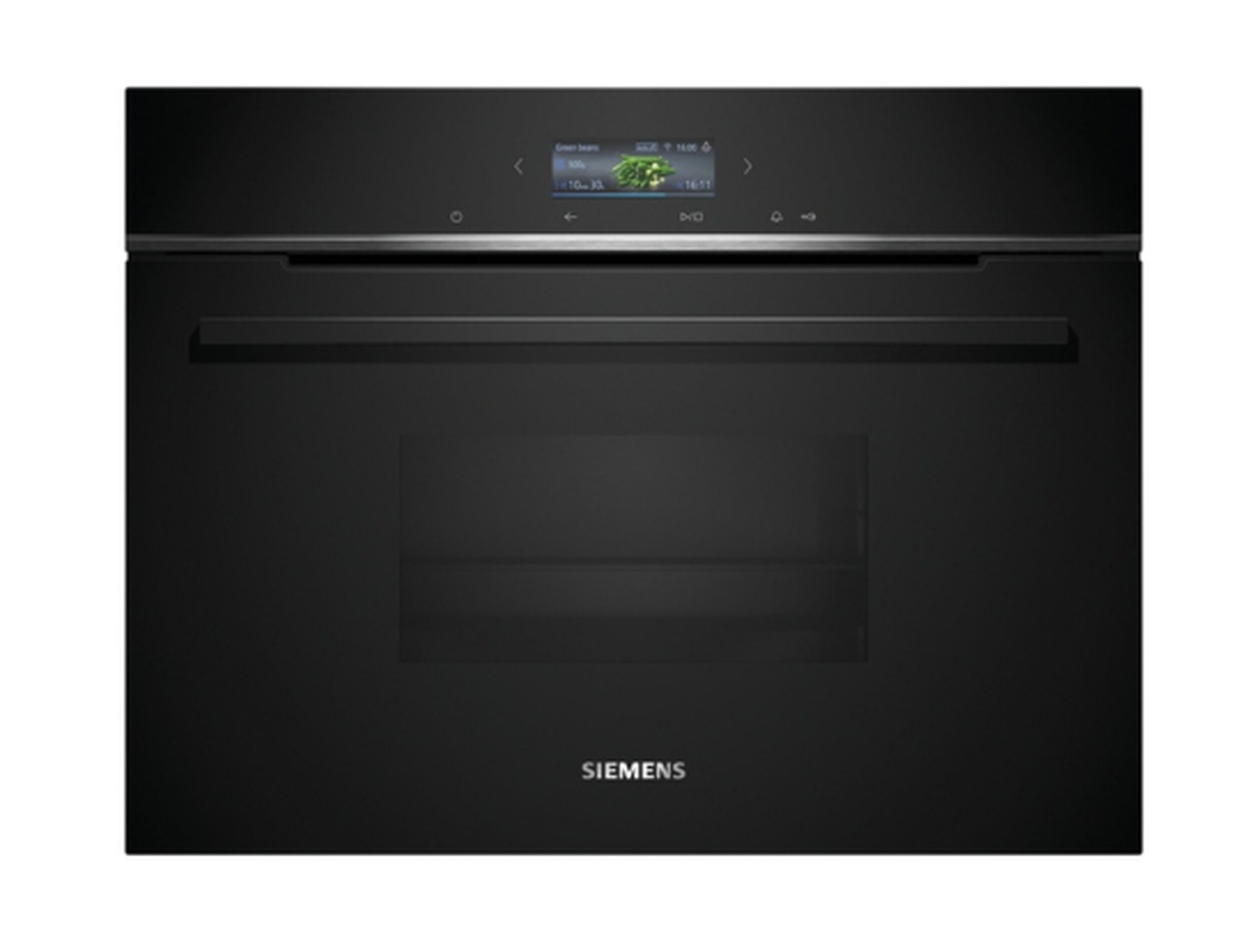 Siemens CD714GXB1 iQ700 Einbau-Kompaktdampfgarer, 59,4 cm breit, 38 L, Wassertank, TFT Touchdisplay, Home Connect, schwarz
