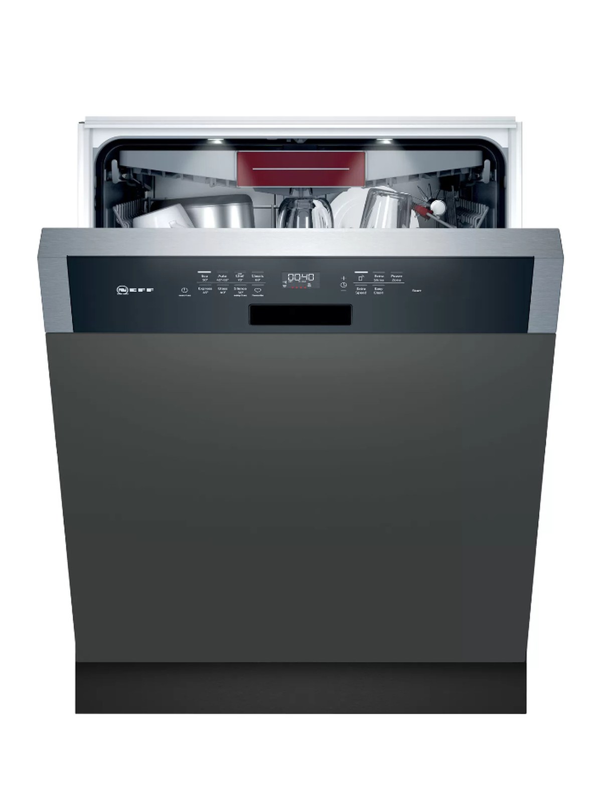 Neff S147ZCS35E N70 Teilintegrierter Geschirrspüler, 60cm breit, Zeolith, C