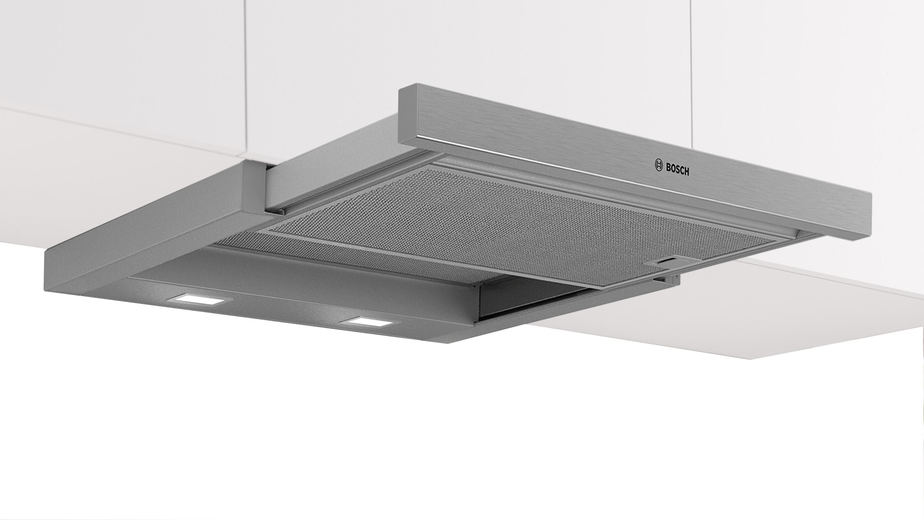 Bosch DFL064A52 Flachschirmhaube, 60cm breit, Ab-/Umluft, EcoSilence Drive, silbermetallic, A