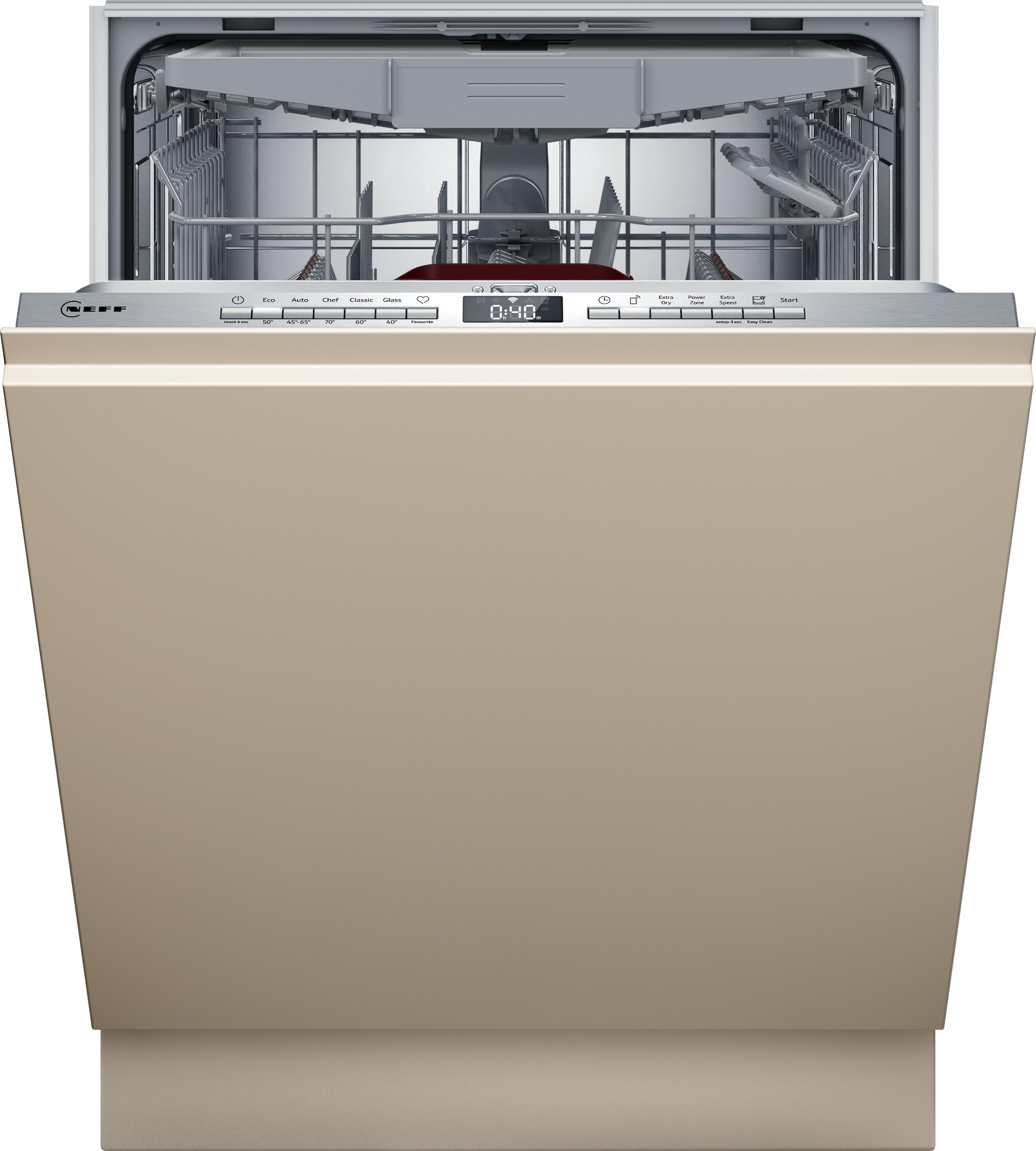 Neff S155EVX04E N50 Vollintegrierter Geschirrspüler, 60 cm breit, 14 Maßgedecke, AquaStop, InfoLight, Flex Besteckschublade, Open Dry