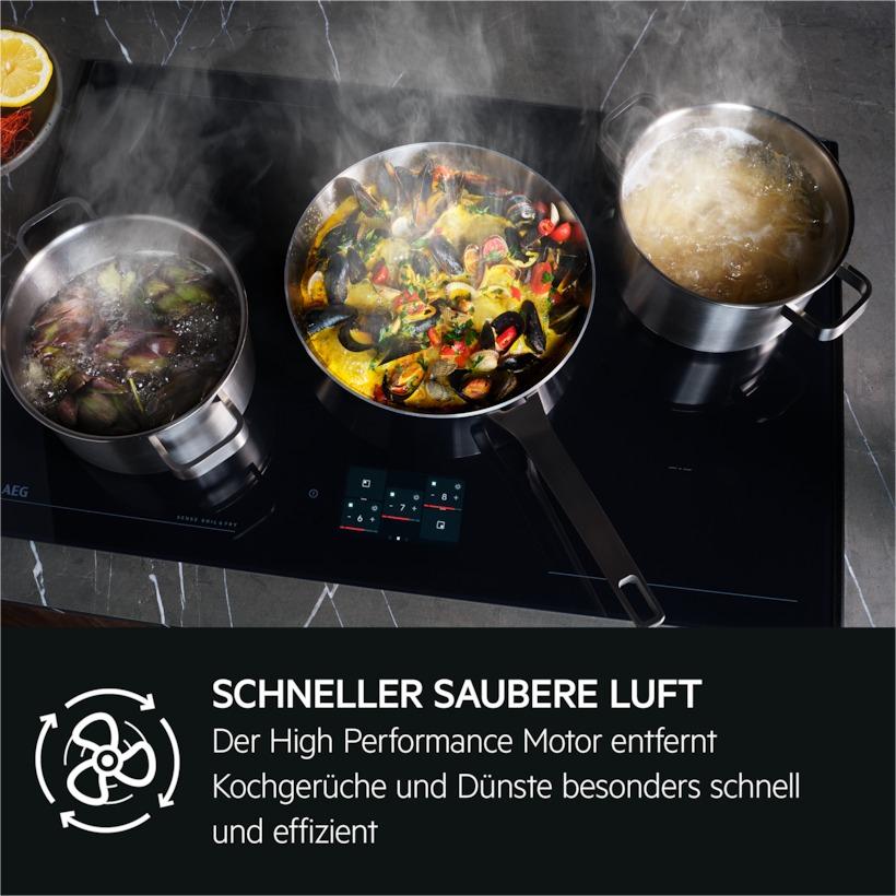AEG GV77D91SL Dunstabzugshaube Wandmontiert Schwarz, Silber 725 m³/h