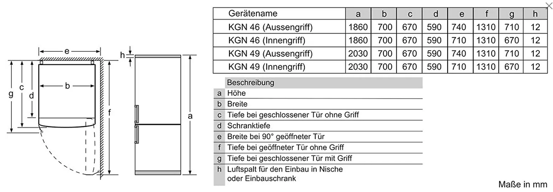 Bosch Serie 4 KGN49XWEA Kühl- und Gefrierkombination Freistehend 438 l E Weiß