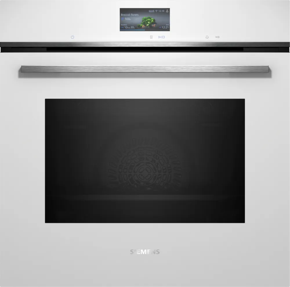 Siemens HB776G1W1 iQ700 Einbaubackofen, 60 cm breit, 71 L, Home Connect, coolStart, TFT-Full-Touchdisplay, weiß