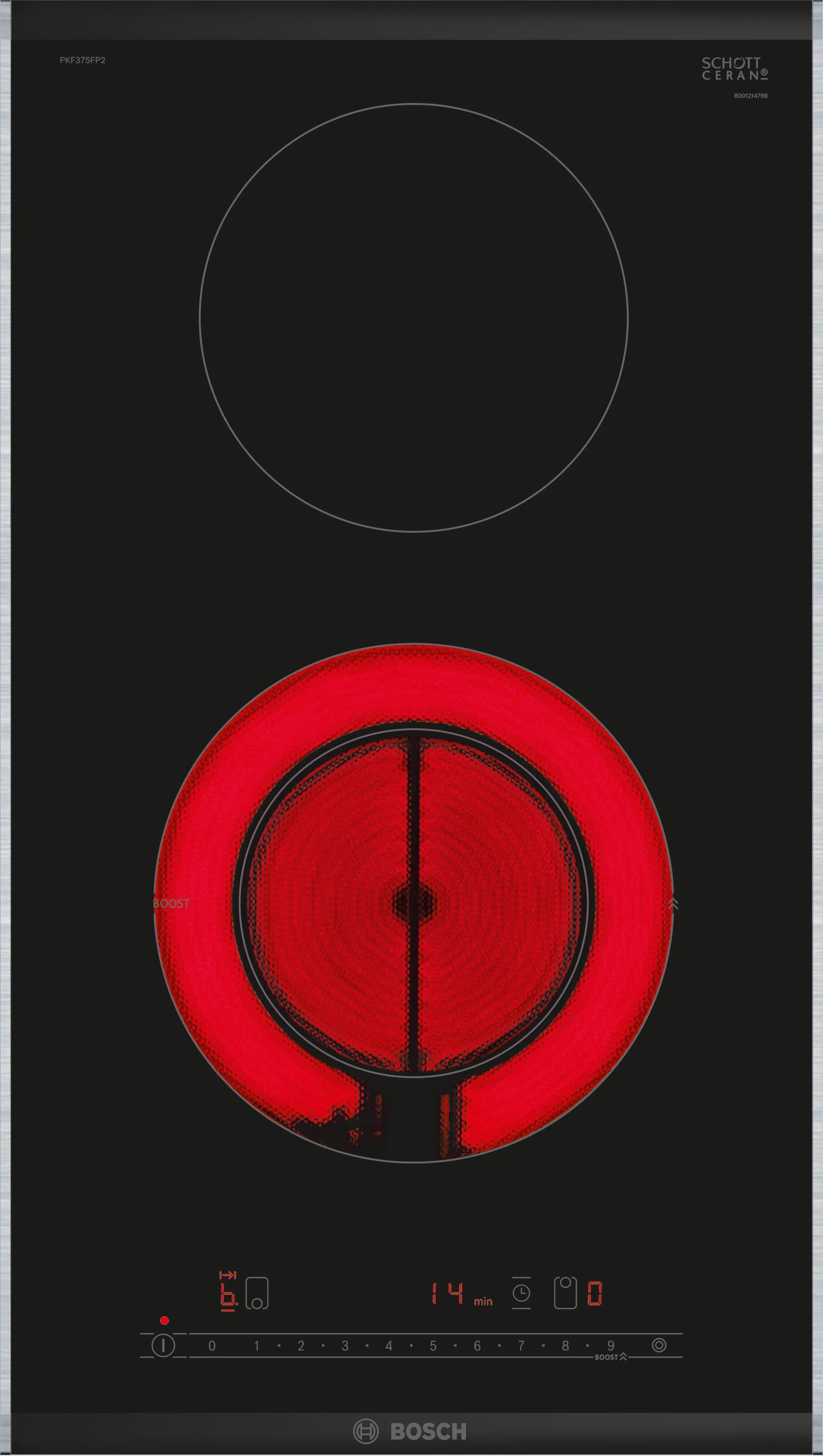 Bosch PKF375FP2E Serie 6 Domino-Kochfeld, 30 cm breit, PowerBoost schnelleres Kochen, DirectSelect