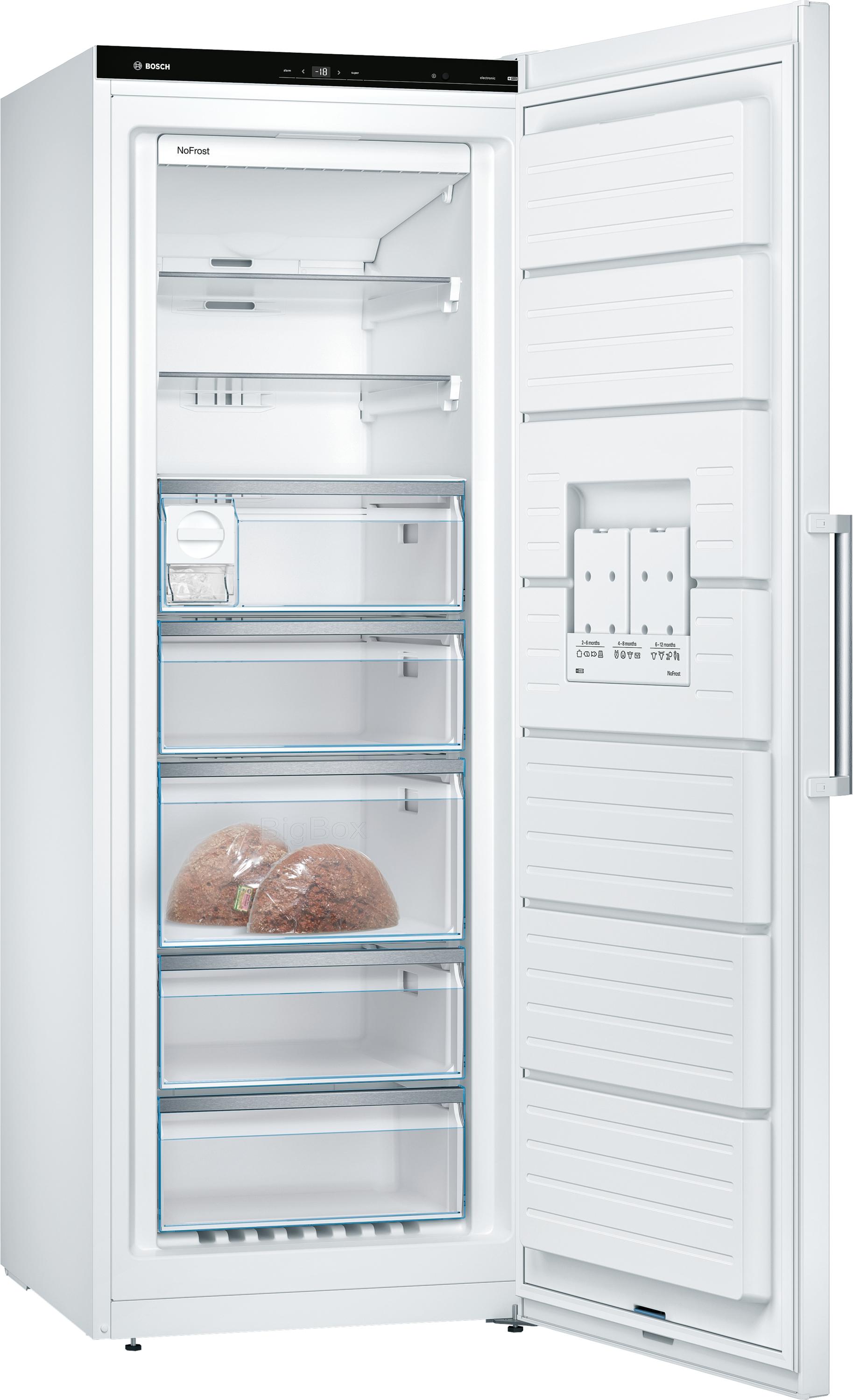 Bosch GSN58AWDP Serie 6 XXL-Gefrierschrank, 191 x 70 cm extra breit, 365 L, NoFrost , BigBox, D
