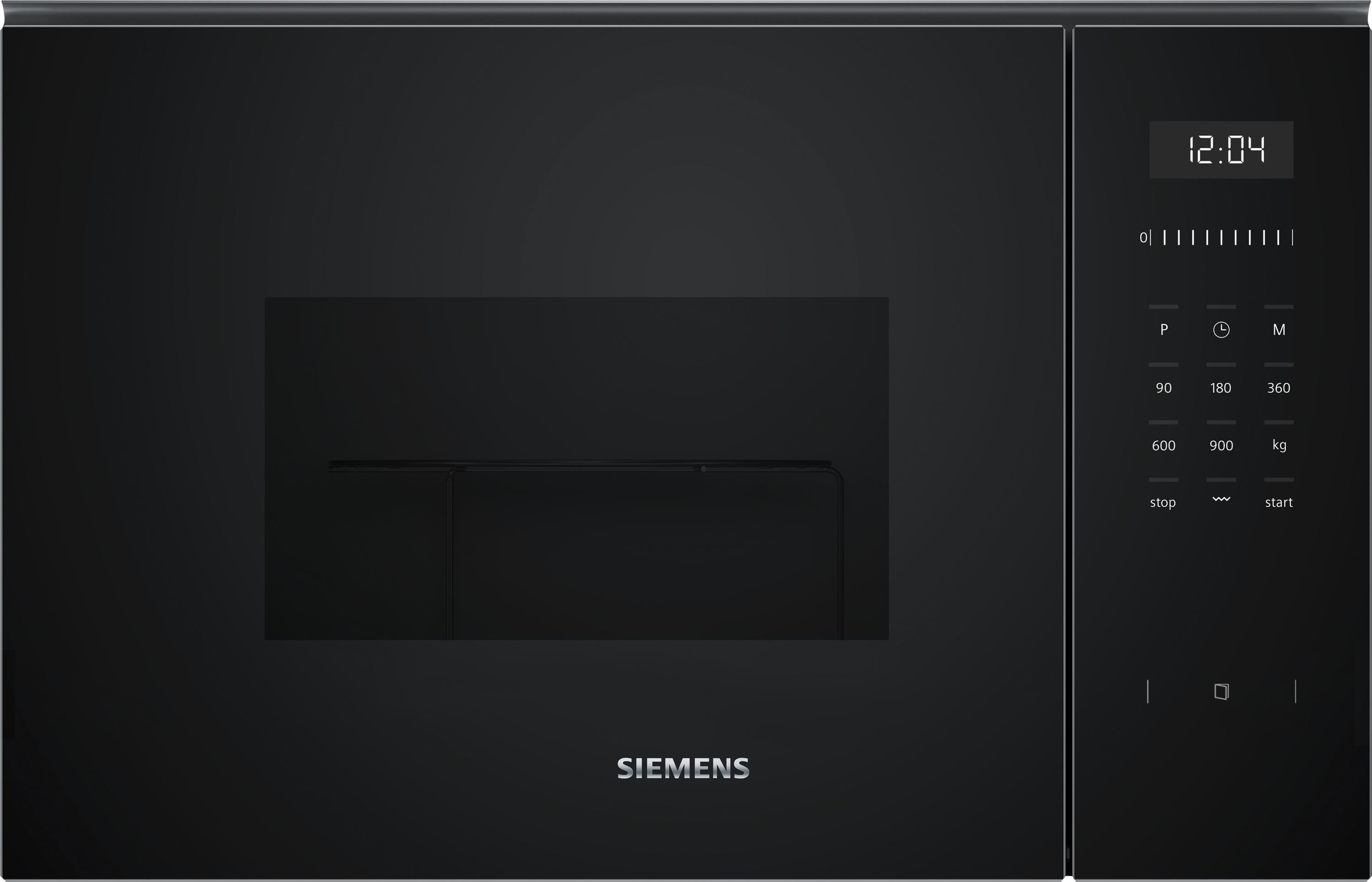 Siemens BE555LMB1 iQ500 Einbau-Mikrowelle, 900 W, 25 L, cookControl8, Grillfunktion, schwarz/Edelstahl