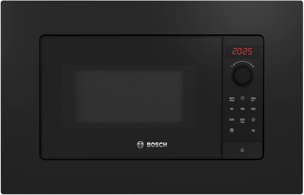 Bosch BFL623MB4 Serie 2 Einbau Mikrowelle, 800 W, 20 L, AutoPilot 7, Reinigungsunterstützung, Favoritentaste, QuickStart, Schwarz