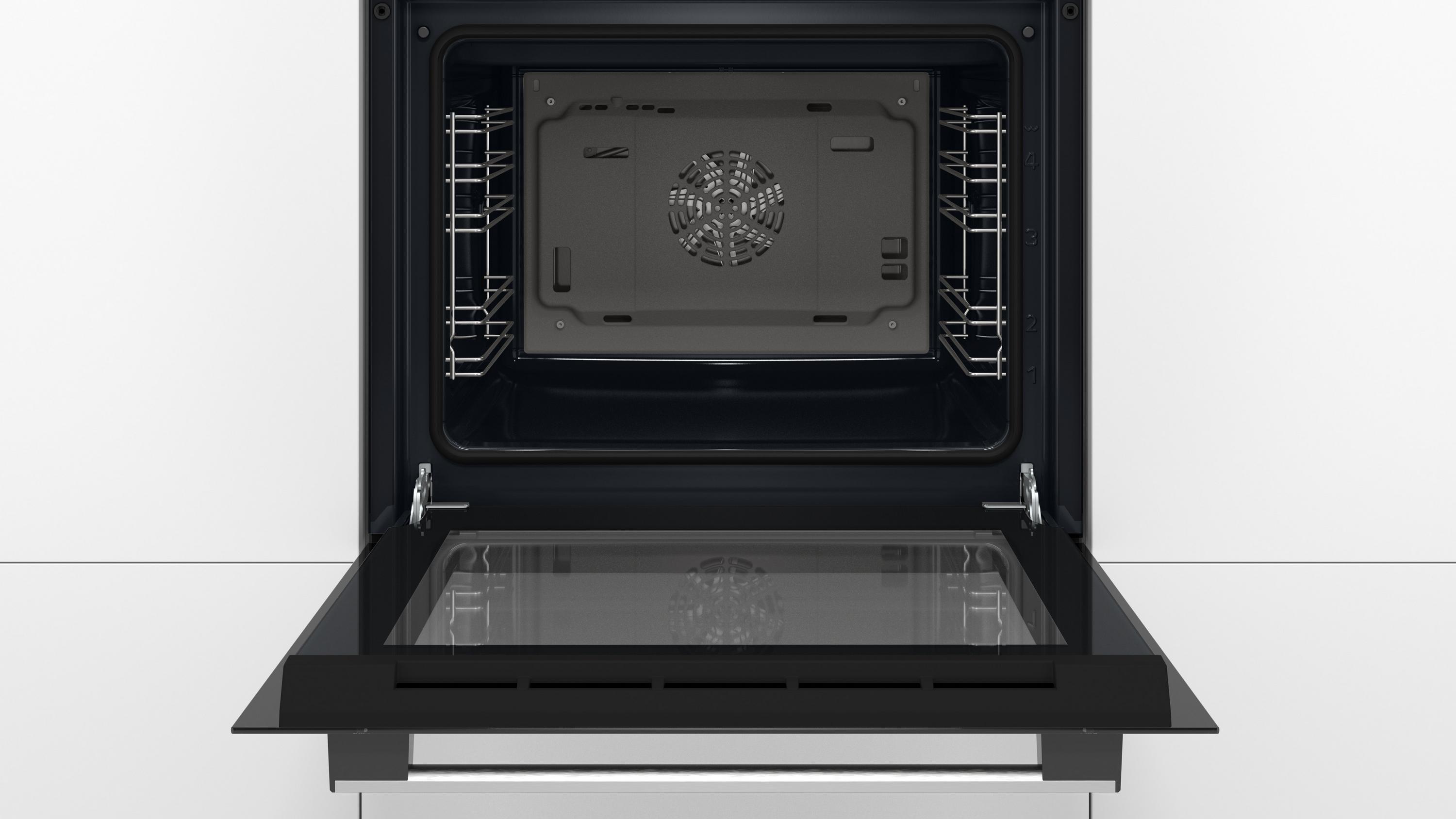 Bosch HBF133BR0 Einbau-Backofen, EcoClean Direct Reinigungshilfe, 3D Heißluft Backen auf 3 Ebenen, A