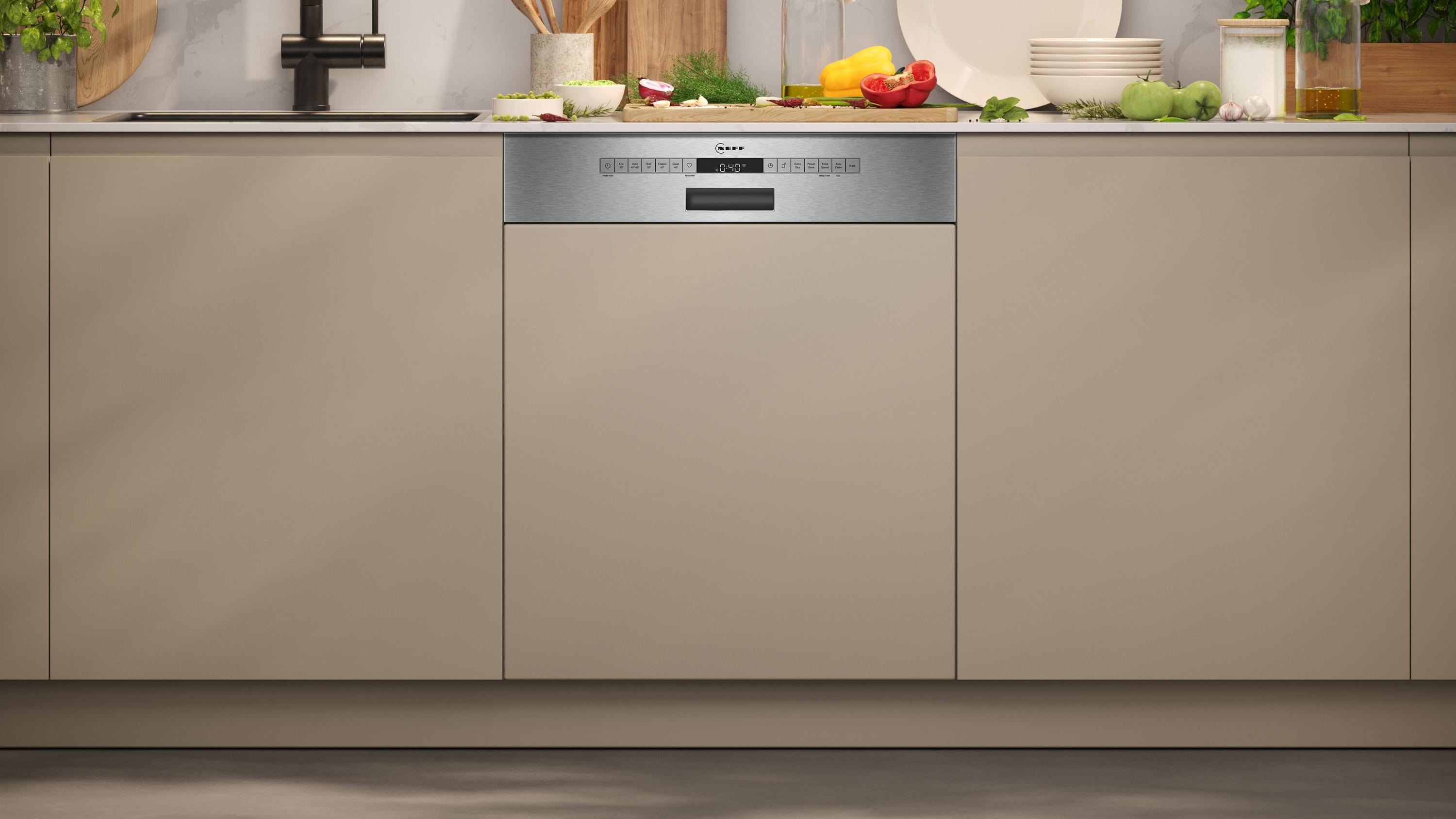 Neff S145EAS16E N 50, Geschirrspüler integrierbar, 60 cm, Gebürsteter Stahl