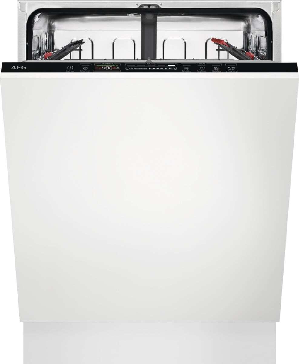 AEG FSE63307P Vollintegrierter-Geschirrspüler 55 cm breit, 76 cm hoch, AirDry, Besteckkorb, 7 Programme, Extra Leise