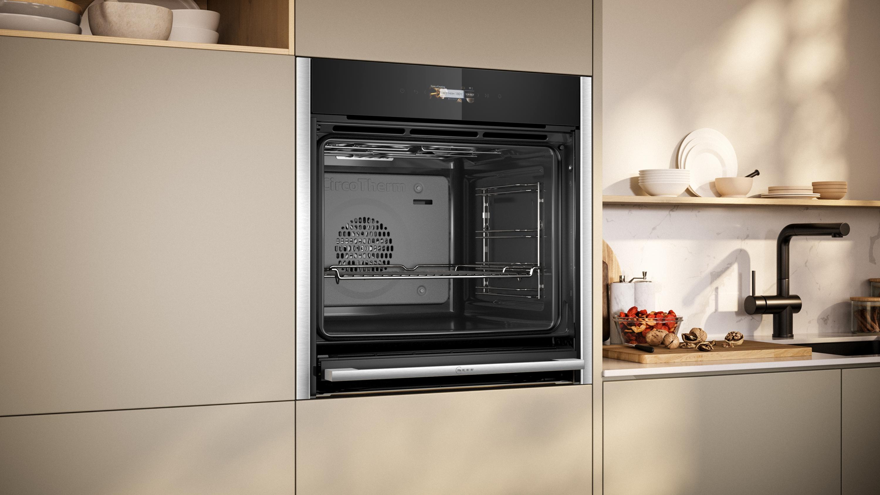 Neff B54CR31N0 N70 A+ Einbaubackofen, 60 cm breit, 71 L, Hydrolytisch, TFT-Display, Grill, Slide & Hide