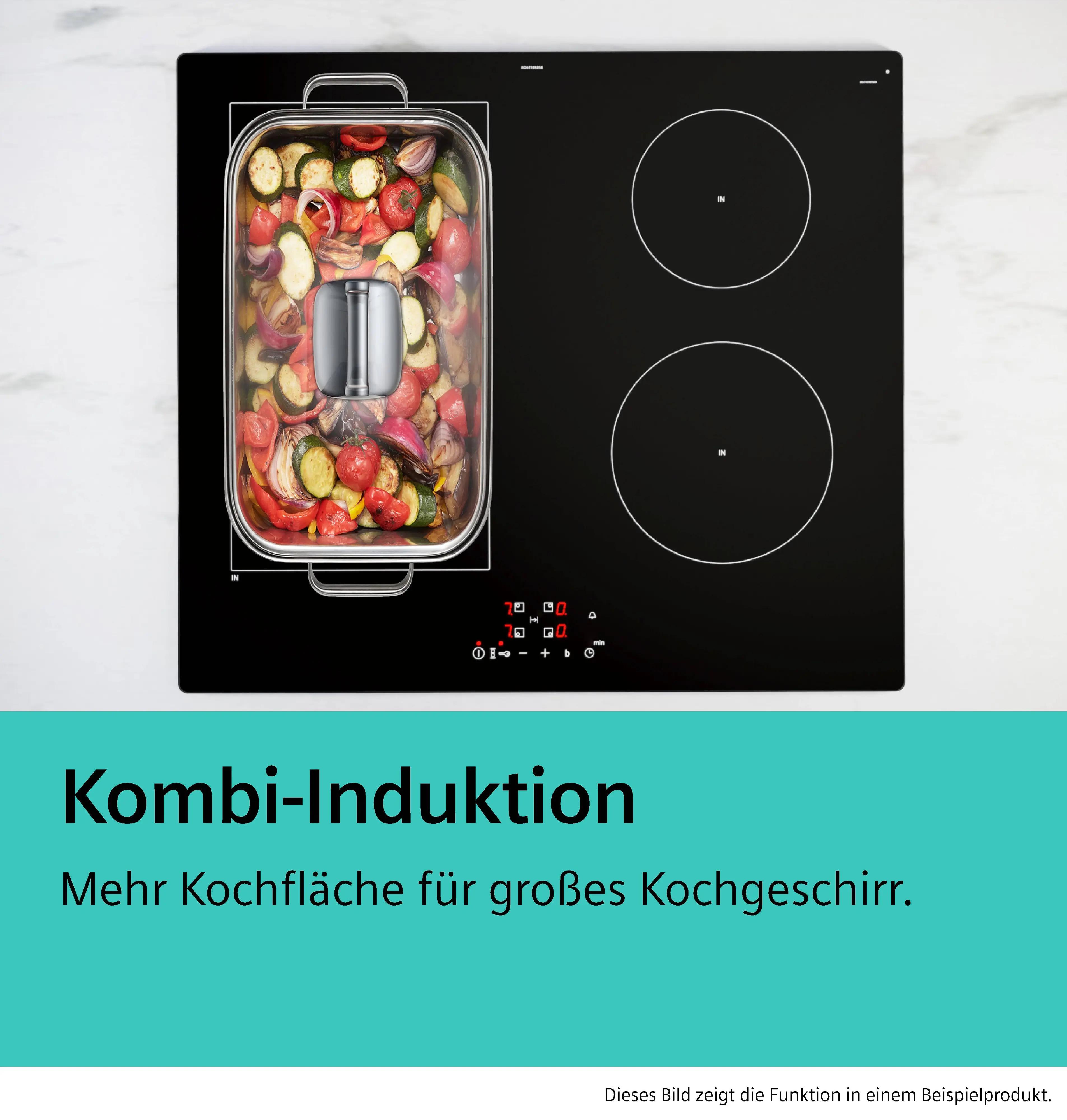 Siemens ED81AHQ26E iQ500 Autarkes Induktionskochfeldabzug, 80,2 cm breit, Kombi-Induktion, touchSlider, Rahmenlos, Mattedition