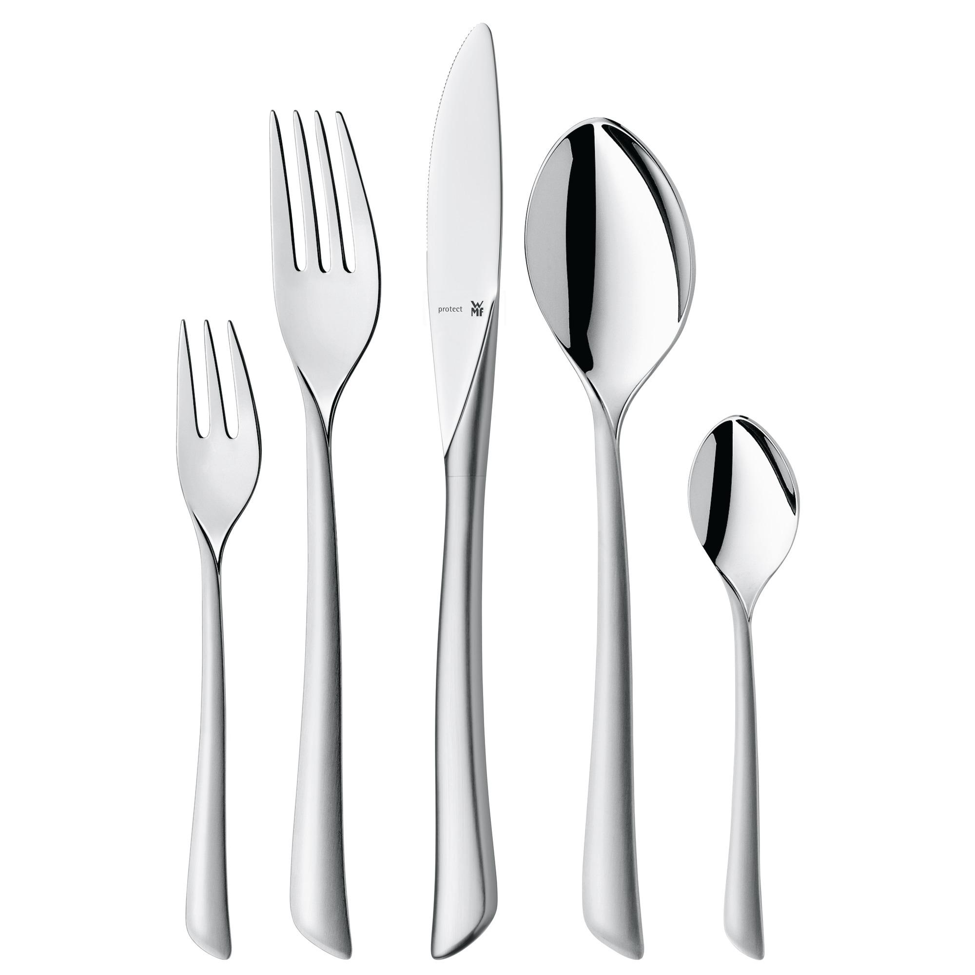 WMF Virginia Besteckset 12 Personen, 66 teilig, Hohlheftmesser, Cromargan protect teilmattiert, krat