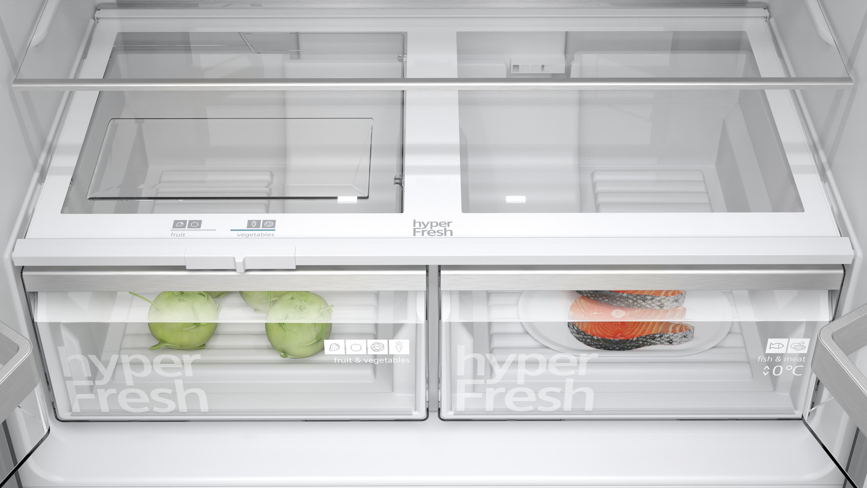 Siemens KF96NAXEA iQ300 French Door Kühlschrank, hyperFresh, noFrost, superCooling, schwarz, E