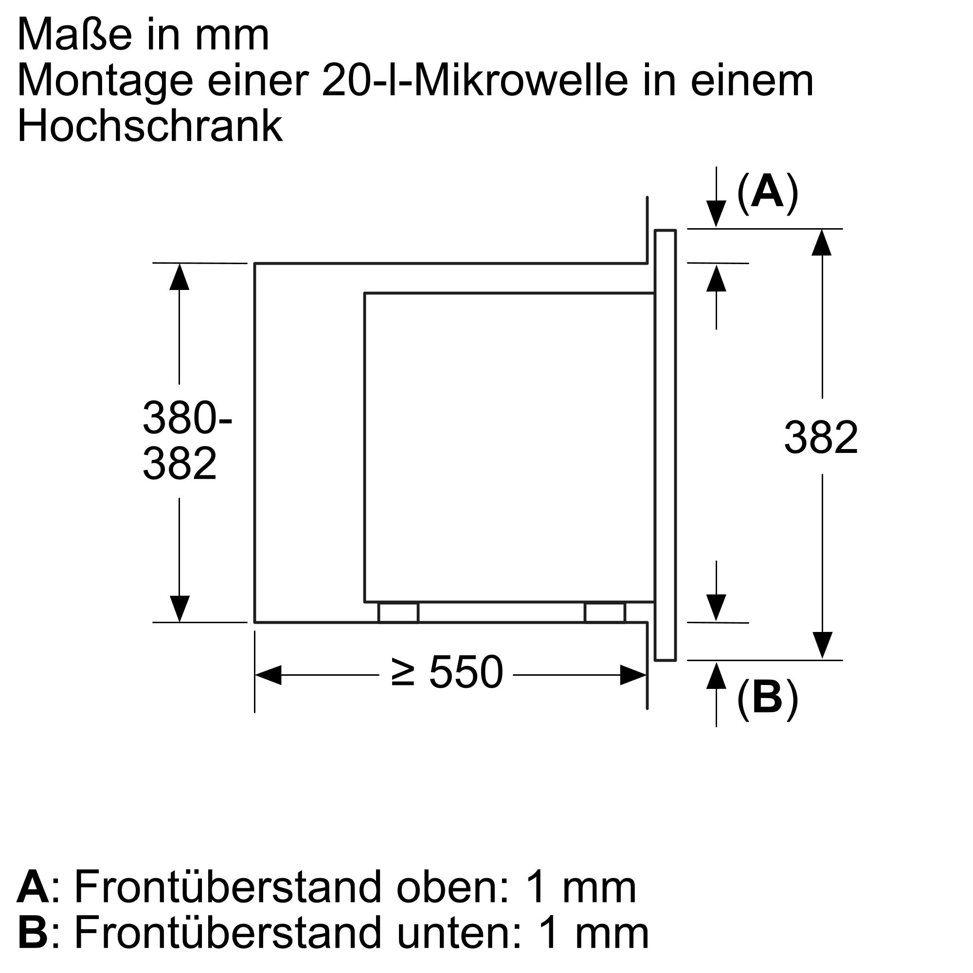 Siemens BE623LMB3 iQ300 Einbau-Mikrowelle, 800 W, 20L, 382x595x335mm, cookControl8, Grillfunktion, schwarz/Edelstahl