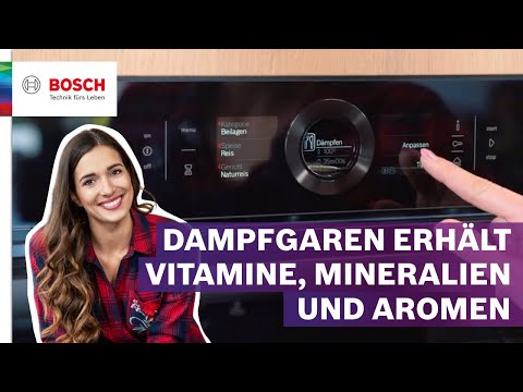 Bosch HSG7361B1 Serie 8 Einbau-Dampfbackofen, 60cm breit, 71 Liter, Air Fry, Dampf-Funktion Plus, Heißluft sanft, schwarz, A