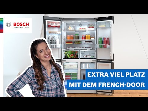 Bosch KFN96VPEA Stand Kühl-Gefrierkombination, 605 L, 91 cm breit, NoFrost, LED-Beleuchtung, SuperKühlen, VitaFresh, Edelstahl-Look